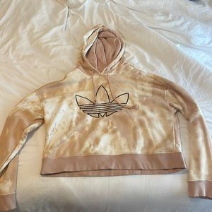 Cream and dusty rose colored adidas hoodie